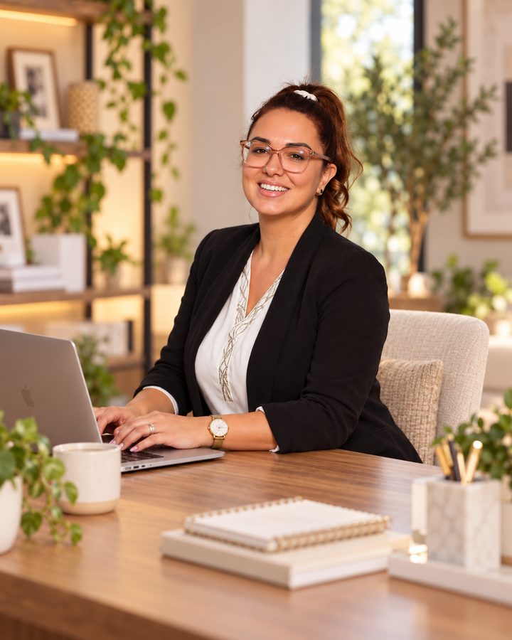 Adrijana Palatinuš Perić working at her desk